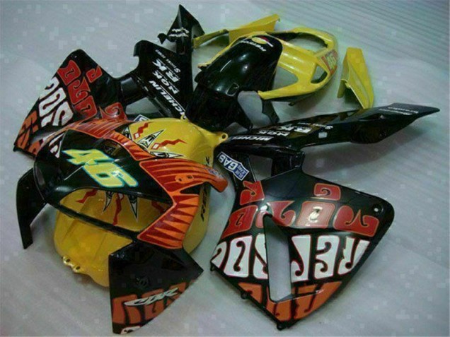 Preto Vermelho Amarelo 46 Carenagem Honda CBR 600RR 2005-2006 Preto Vermelho Amarelo 46 Carenagem Honda CBR 600RR 2005-2006