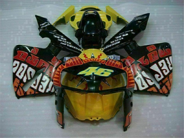 Preto Vermelho Amarelo 46 Carenagem Honda CBR 600RR 2005-2006 Preto Vermelho Amarelo 46 Carenagem Honda CBR 600RR 2005-2006