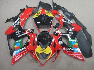 Preto Vermelho Amarelo Carenagem Suzuki GSXR 1000 K5 2005-2006