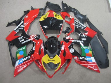 Preto Vermelho Amarelo Jomo Carenagem Suzuki GSXR 600 K6 2006-2007