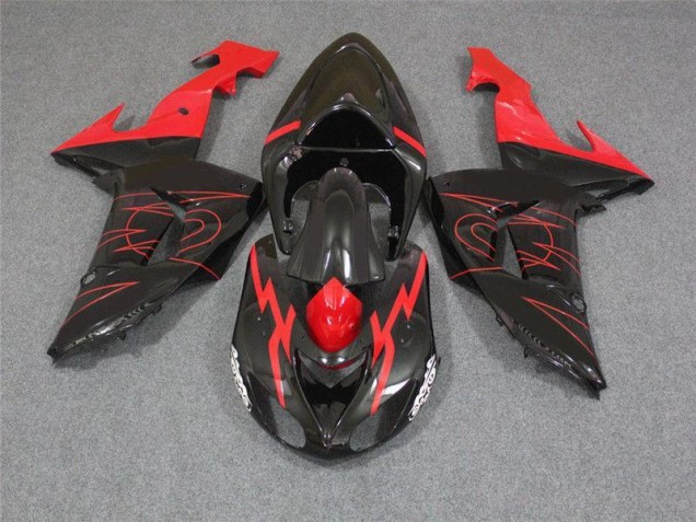 Preto Vermelho Carenagem Kawasaki ZX10R 2006-2007 Preto Vermelho Carenagem Kawasaki ZX10R 2006-2007