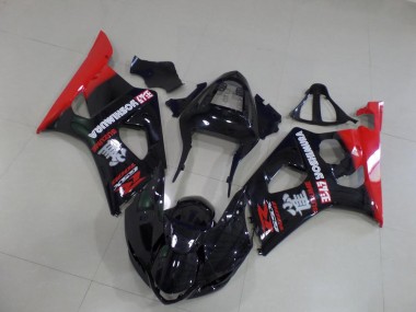 Preto & Vermelho Carenagem Suzuki GSXR 1000 K3 2003-2004