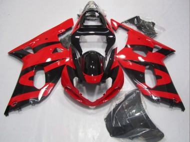 Preto Vermelho Carenagem Suzuki GSXR 600 K1 K2 K3 2001-2003