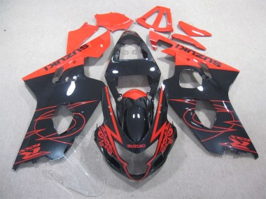 Preto Vermelho Carenagem Suzuki GSXR 600 K4 2004-2005