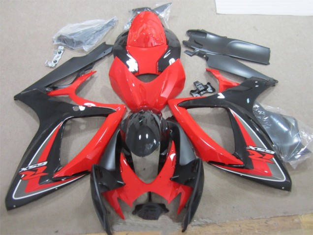 Preto Vermelho Carroçaria Suzuki GSXR 600 K6 2006-2007 Preto Vermelho Carroçaria Suzuki GSXR 600 K6 2006-2007
