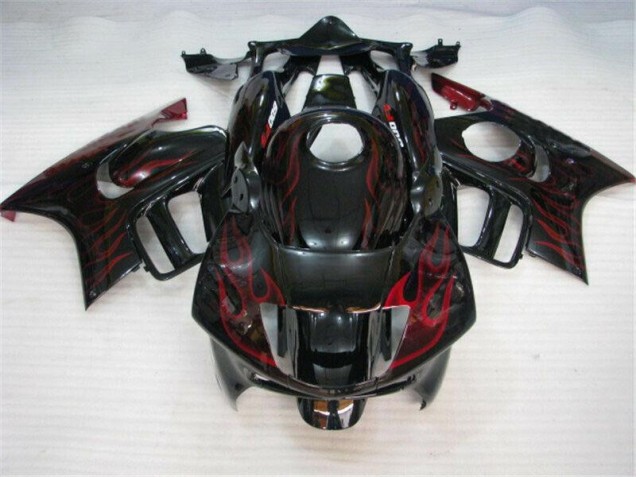 Preto Vermelho Chama Abs Plástico Honda CBR 600 F3 1995-1998 Preto Vermelho Chama Abs Plástico Honda CBR 600 F3 1995-1998