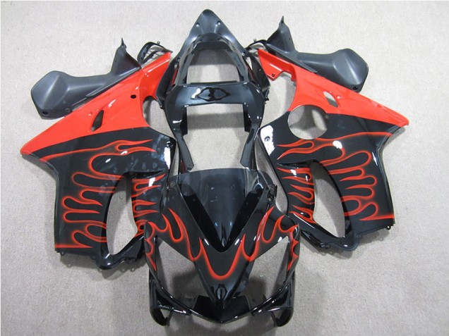 Preto Vermelho Chama Carenagem Honda CBR 600 F4i 2001-2003 Preto Vermelho Chama Carenagem Honda CBR 600 F4i 2001-2003