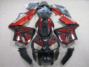 Preto Vermelho Chama Carenagem Honda CBR 600RR 2005-2006