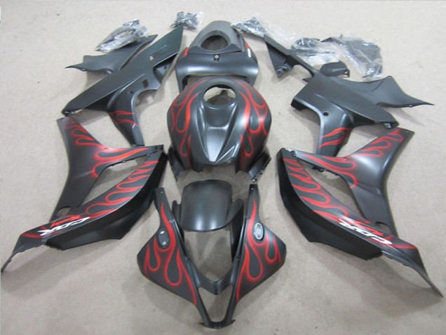 Preto & Vermelho Chama Carenagem Honda CBR 600RR 2007-2008