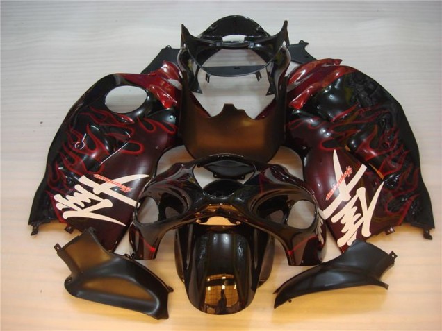 Preto Vermelho Chama Carenagem Suzuki GSXR 1300 Hayabusa 2008-2019 Preto Vermelho Chama Carenagem Suzuki GSXR 1300 Hayabusa 2008-2019
