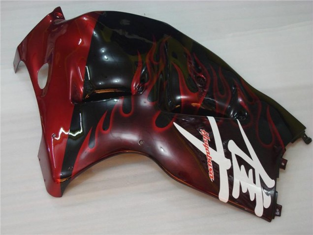 Preto Vermelho Chama Carenagem Suzuki GSXR 1300 Hayabusa 2008-2019 Preto Vermelho Chama Carenagem Suzuki GSXR 1300 Hayabusa 2008-2019