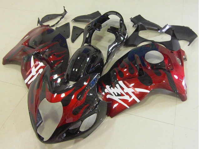 Preto Vermelho Chama Kits Carenagem Suzuki GSXR 1300 Hayabusa 1996-2007 Preto Vermelho Chama Kits Carenagem Suzuki GSXR 1300 Hayabusa 1996-2007