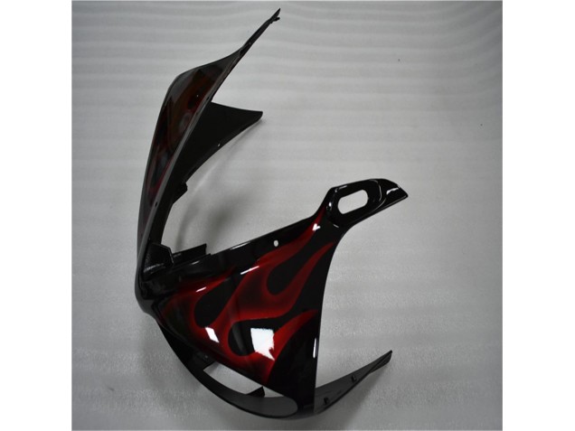 Preto Vermelho Chama Plástico Yamaha R6 2003-2005 Preto Vermelho Chama Plástico Yamaha R6 2003-2005