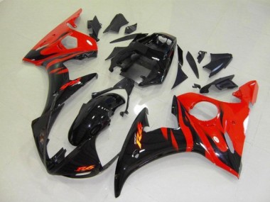 Preto Vermelho Chama Plásticos Yamaha R6 2003-2005