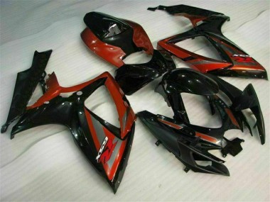 Preto Vermelho Kit Carenagem Suzuki GSXR 600 / 750 K6 2006-2007