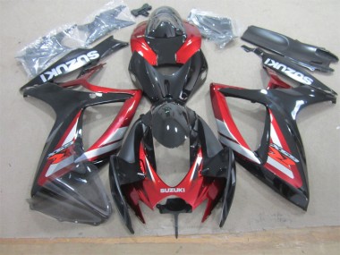 Preto Vermelho Kit Carenagem Suzuki GSXR 600 K6 2006-2007