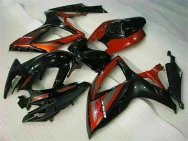 Preto Vermelho Kits Carenagem Suzuki GSXR 600 / 750 K6 2006-2007
