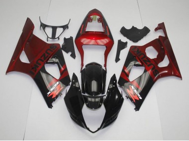 Preto Vermelho Kits Completo Carenagem Suzuki GSXR 1000 K3 2003-2004
