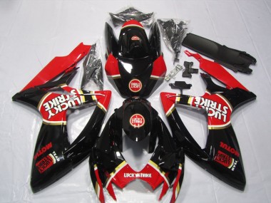 Preto Vermelho Lucky Strike Motul Carenagem Suzuki GSXR 600 K6 2006-2007