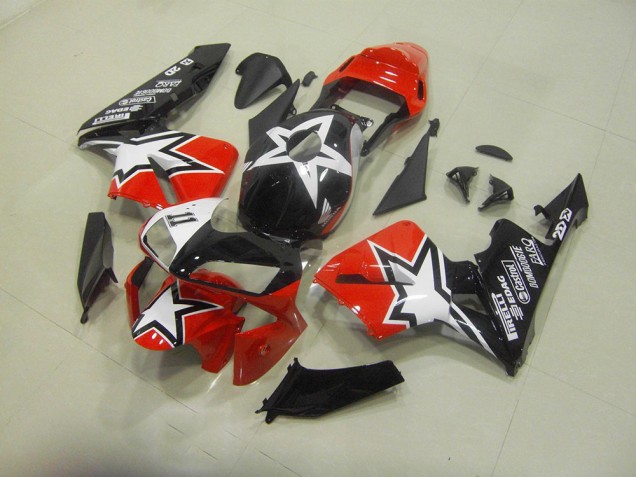 Preto Vermelho Plástico Honda CBR 600RR 2003-2004 Preto Vermelho Plástico Honda CBR 600RR 2003-2004