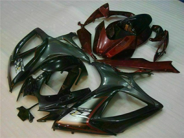 Preto Vermelho Plásticos Suzuki GSXR 600 / 750 K6 2006-2007 Preto Vermelho Plásticos Suzuki GSXR 600 / 750 K6 2006-2007