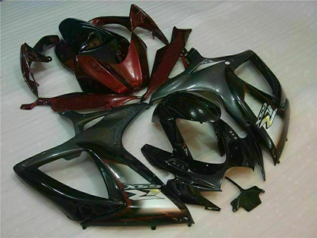 Preto Vermelho Plásticos Suzuki GSXR 600 / 750 K6 2006-2007 Preto Vermelho Plásticos Suzuki GSXR 600 / 750 K6 2006-2007