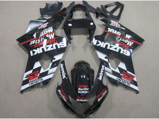 Preto Vermelho Telefumia Movistar Carenagem Suzuki GSXR 600 K4 2004-2005 Preto Vermelho Telefumia Movistar Carenagem Suzuki GSXR 600 K4 2004-2005