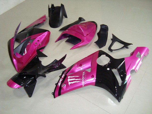 Rosa Preto Monster Carenagem Kawasaki ZX6R 2003-2004 Rosa Preto Monster Carenagem Kawasaki ZX6R 2003-2004