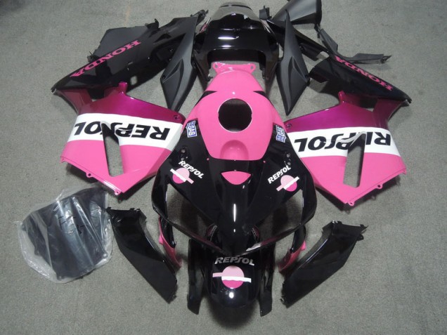 Rosa Preto Repsol Carenagem Honda CBR 600RR 2005-2006 Rosa Preto Repsol Carenagem Honda CBR 600RR 2005-2006