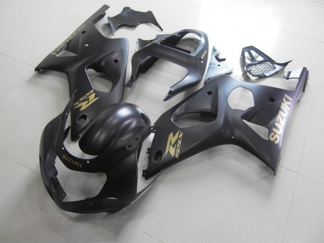 Tudo Preto Fosco & Ouro Adesivo Carenagem Suzuki GSXR 1000 K1 2000-2002 Tudo Preto Fosco & Ouro Adesivo Carenagem Suzuki GSXR 1000 K1 2000-2002