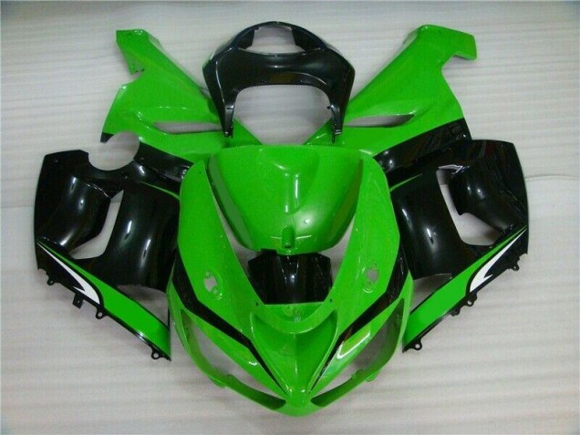 Verde Branco Preto Carenagem Kawasaki ZX6R 2005-2006