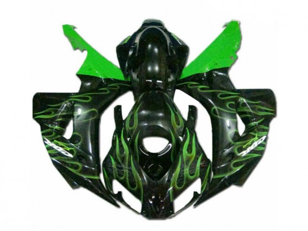 Verde Chama Preto Carenagem Honda CBR 1000RR 2006-2007 Verde Chama Preto Carenagem Honda CBR 1000RR 2006-2007