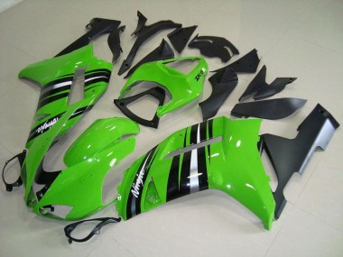 Verde & Prata Listra Carenagem Kawasaki ZX6R 2007-2008