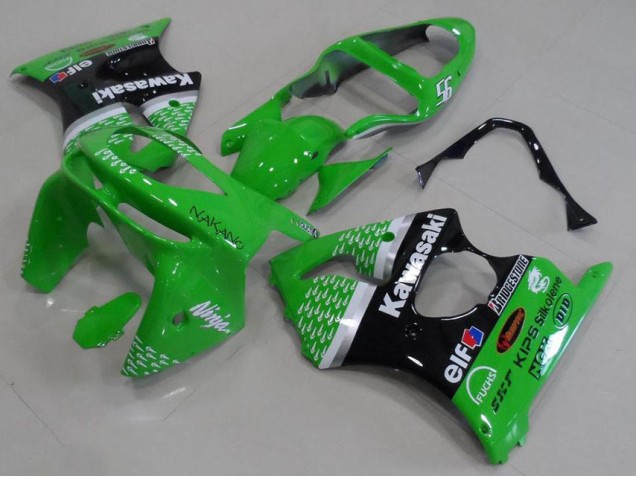 Verde Preto Carenagem Kawasaki ZX6R 1998-1999 Verde Preto Carenagem Kawasaki ZX6R 1998-1999