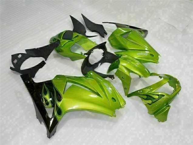 Verde Preto Plástico Kawasaki EX250 2008-2012 Verde Preto Plástico Kawasaki EX250 2008-2012