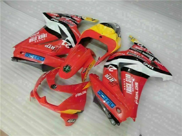 Vermelho Amarelo Carenagem Kawasaki EX250 2008-2012 Vermelho Amarelo Carenagem Kawasaki EX250 2008-2012