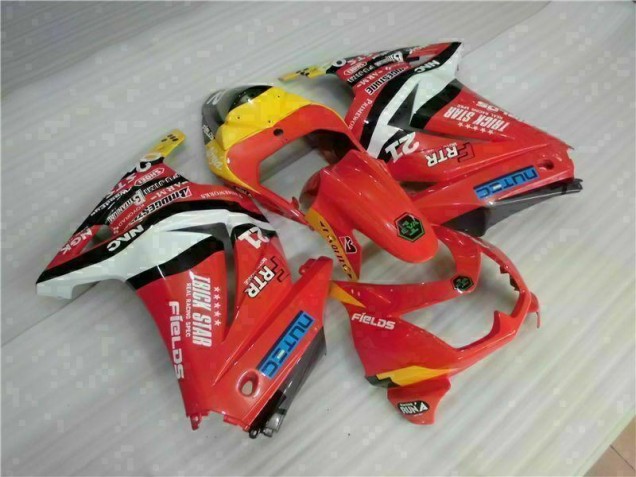 Vermelho Amarelo Carenagem Kawasaki EX250 2008-2012 Vermelho Amarelo Carenagem Kawasaki EX250 2008-2012
