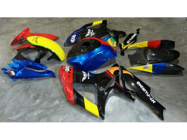Vermelho Azul Carenagem Suzuki GSXR 600 / 750 K6 2006-2007 Vermelho Azul Carenagem Suzuki GSXR 600 / 750 K6 2006-2007