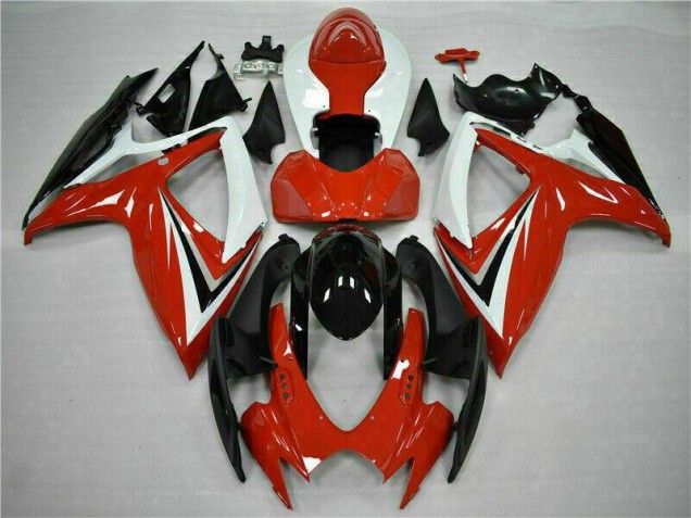 Vermelho Branco Abs Carenagem Suzuki GSXR 600 / 750 K6 2006-2007 Vermelho Branco Abs Carenagem Suzuki GSXR 600 / 750 K6 2006-2007