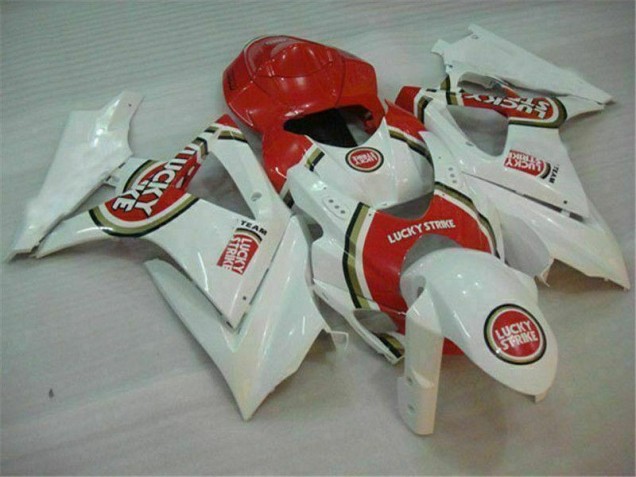 Vermelho Branco Abs Plástico Suzuki GSXR 1000 K7 2007-2008 Vermelho Branco Abs Plástico Suzuki GSXR 1000 K7 2007-2008