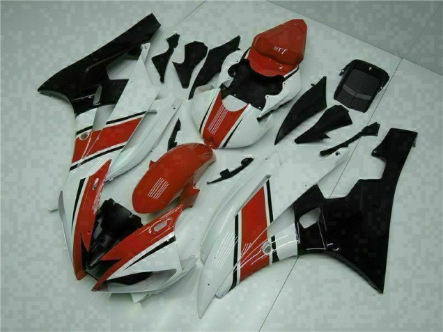 Vermelho Branco Abs Plástico Yamaha R6 2006-2007 Vermelho Branco Abs Plástico Yamaha R6 2006-2007