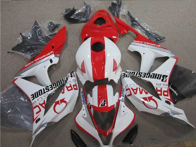 Vermelho Branco Abs Plásticos Honda CBR 600RR 2007-2008 Vermelho Branco Abs Plásticos Honda CBR 600RR 2007-2008
