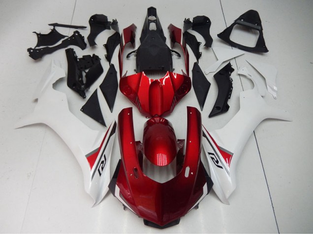 Vermelho Branco Abs Plásticos Yamaha R1 2015-2019 Vermelho Branco Abs Plásticos Yamaha R1 2015-2019