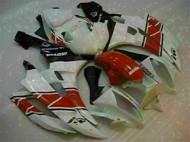 Vermelho Branco Abs Plásticos Yamaha R6 2006-2007 Vermelho Branco Abs Plásticos Yamaha R6 2006-2007