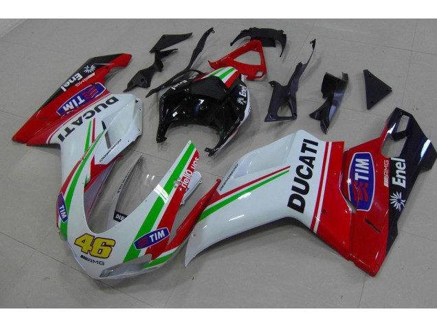 Vermelho Branco Amarelo 46 Carenagem Ducati 848 1098 1198 2007-2014 Vermelho Branco Amarelo 46 Carenagem Ducati 848 1098 1198 2007-2014