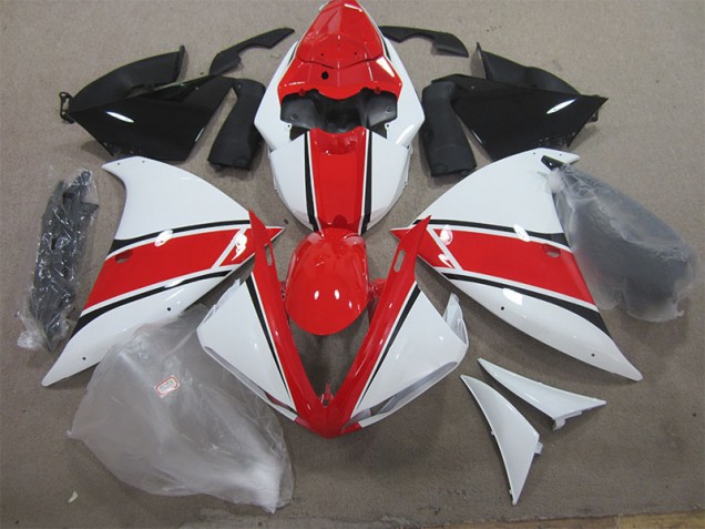 Vermelho Branco Carenagem Yamaha R1 2012-2014 Vermelho Branco Carenagem Yamaha R1 2012-2014