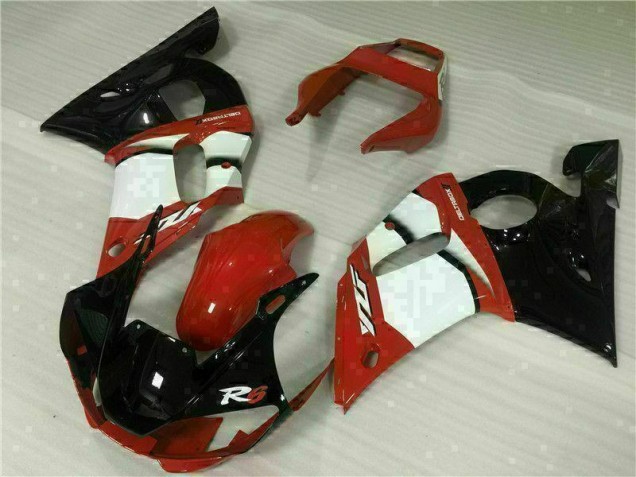 Vermelho Branco Carenagem Yamaha R6 1998-2002 Vermelho Branco Carenagem Yamaha R6 1998-2002