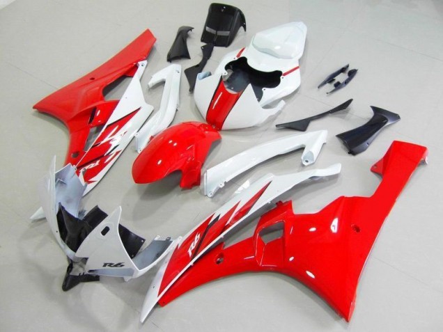 Vermelho Branco Carroçaria Yamaha R6 2006-2007 Vermelho Branco Carroçaria Yamaha R6 2006-2007