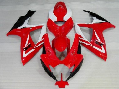Vermelho Branco Injeção Kits Carenagem Suzuki GSXR 600 / 750 K6 2006-2007