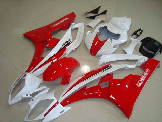 Vermelho Branco Kit Carenagem Yamaha R6 2006-2007 Vermelho Branco Kit Carenagem Yamaha R6 2006-2007